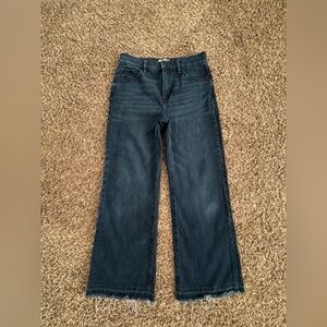 LOFT, Wide Leg Dark Wash Denim Jeans, Size 27/4 Petite